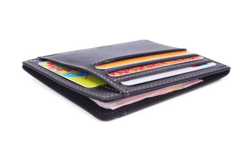 Gibo Auja - Brand New Genuine Leather Wallet Super Slim Card Holder Card Case Money Organizer Short Travel Men Wallets Clutch 31
