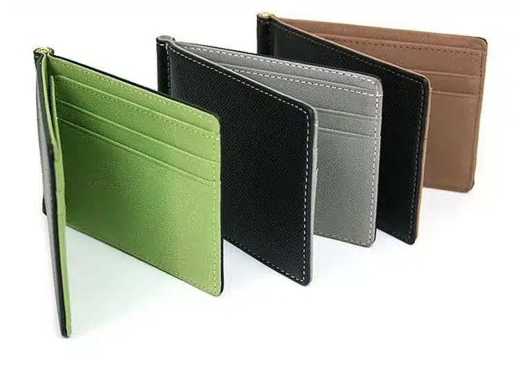 KUDIAN BEAR Leather Men Money Clips Metal Solid Wallets Credit Dollar Purses Money Holder Clip portafoglio New BID009 PM20 2