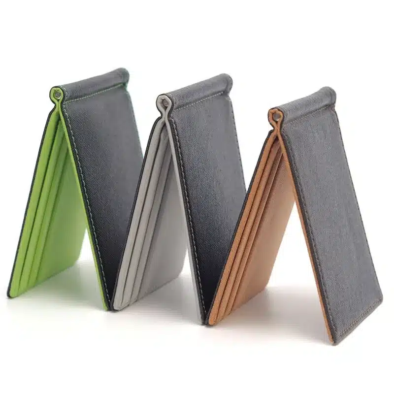 KUDIAN BEAR Leather Men Money Clips Metal Solid Wallets Credit Dollar Purses Money Holder Clip portafoglio New BID009 PM20 3