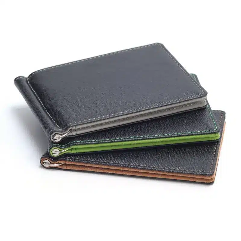 KUDIAN BEAR Leather Men Money Clips Metal Solid Wallets Credit Dollar Purses Money Holder Clip portafoglio New BID009 PM20 4