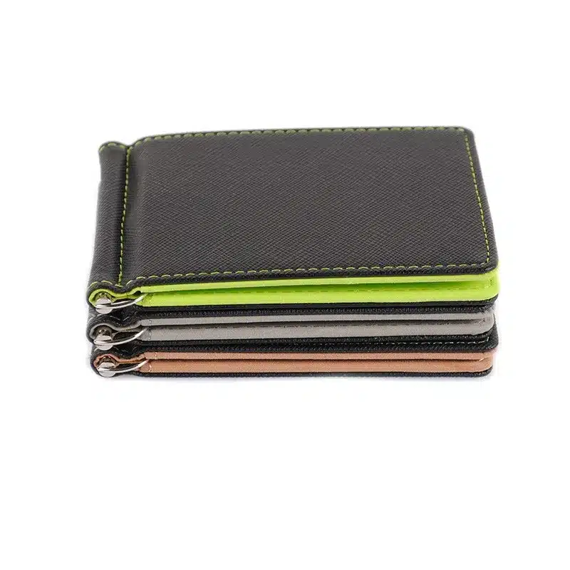 KUDIAN BEAR Leather Men Money Clips Metal Solid Wallets Credit Dollar Purses Money Holder Clip portafoglio New BID009 PM20 5
