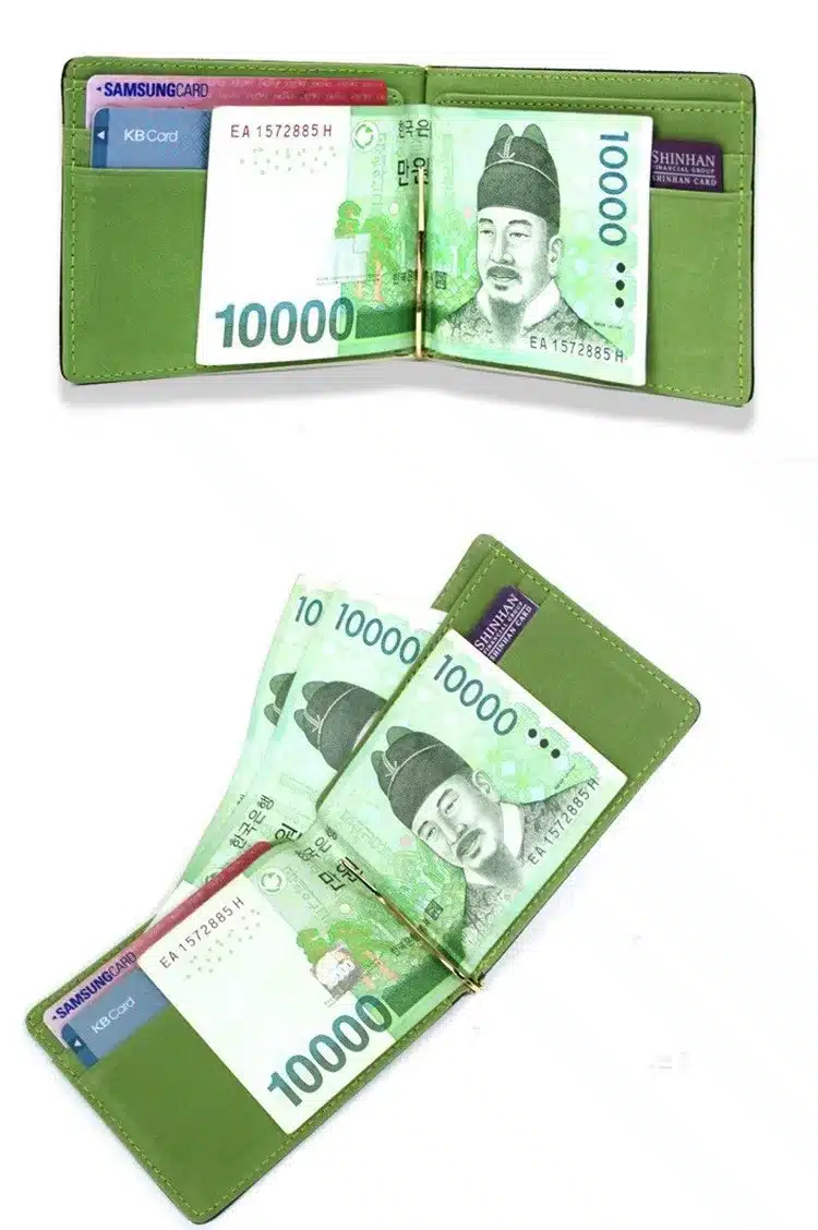 KUDIAN BEAR Leather Men Money Clips Metal Solid Wallets Credit Dollar Purses Money Holder Clip portafoglio New BID009 PM20 11