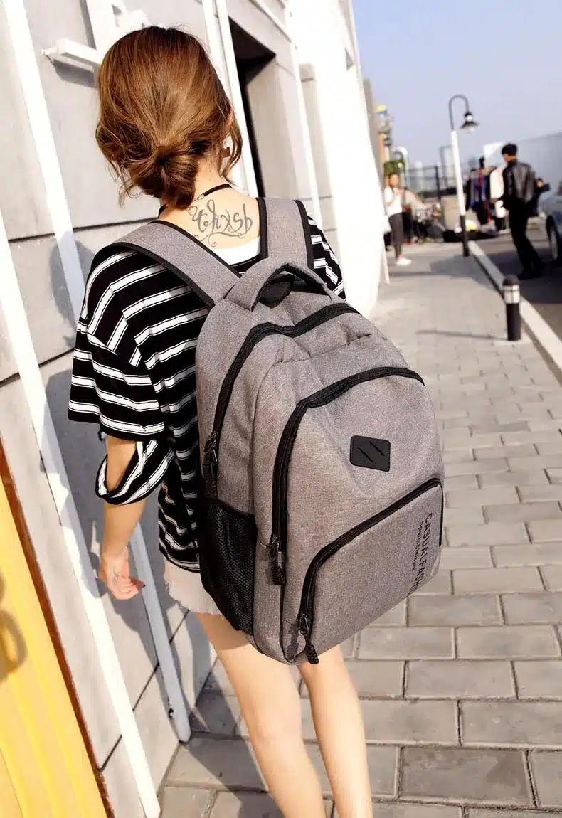 2018 New Fashion Men's Backpack Bag Male Canvas Laptop Backpack Computer Bag high school student college student bag male 10