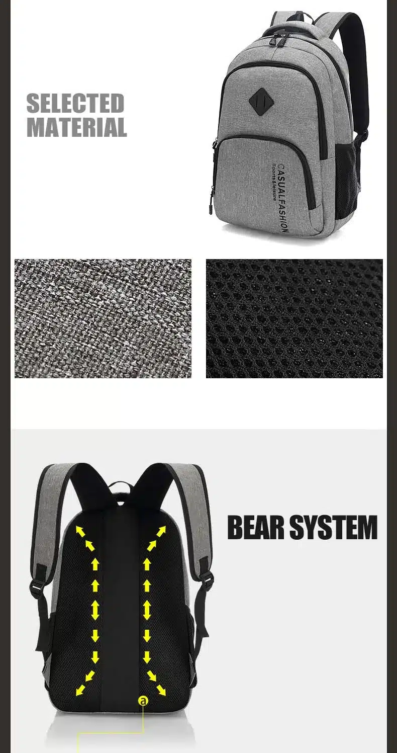 2018 New Fashion Men's Backpack Bag Male Canvas Laptop Backpack Computer Bag high school student college student bag male 16