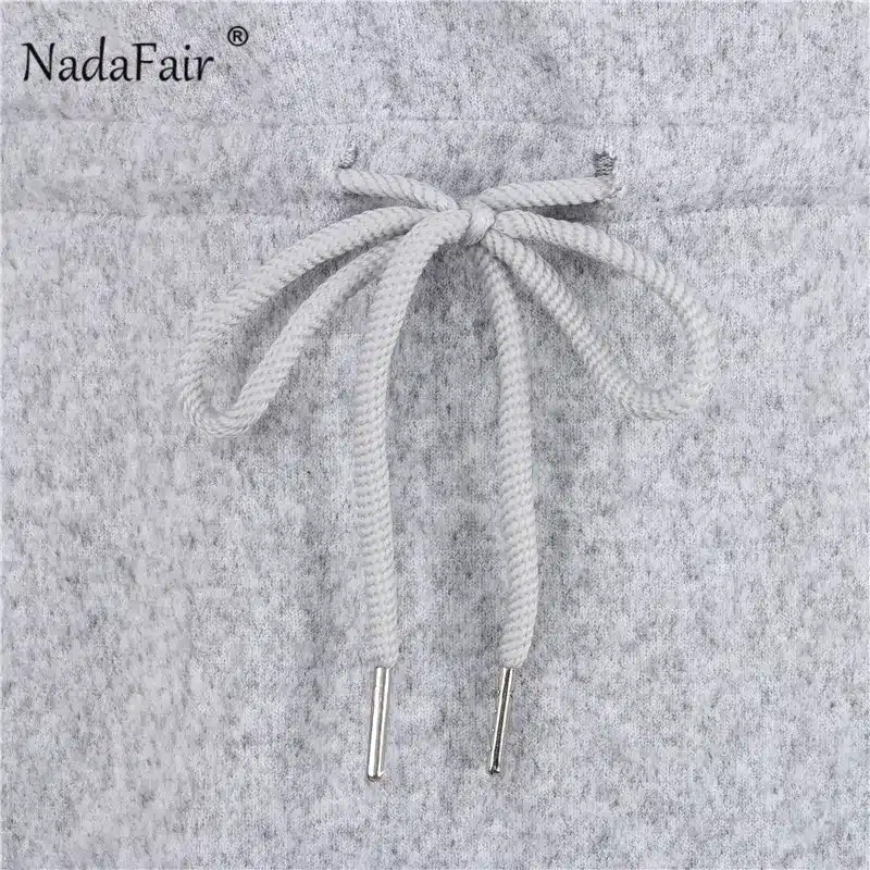 Nadafair long puff sleeve knitted autumn winter dresses women deep v neck casual elastic waist lace up sweater sexy mini dress 17