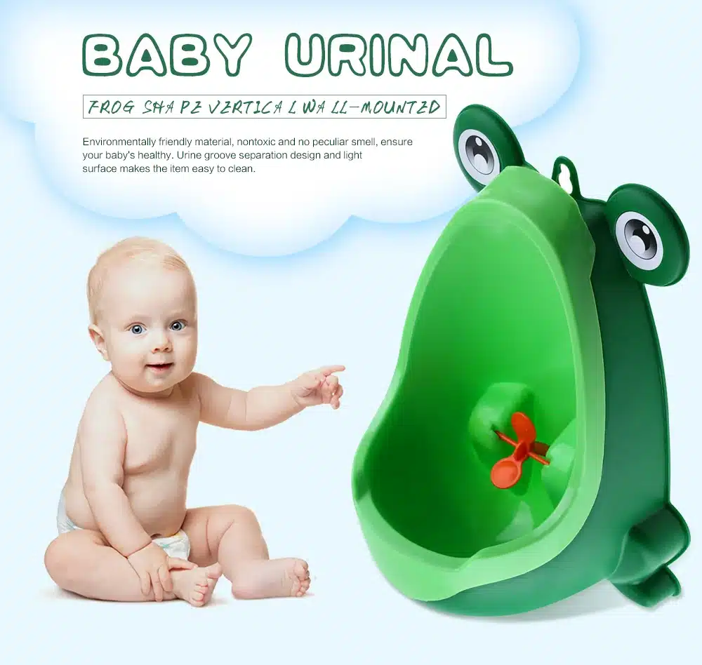 4 Color Baby Urinal Frog Shape Vertical Wall-Mounted Pee Convenient Cute Animal Boy's Potty Urinal Standing Toilet Boy Xmas Gift 10