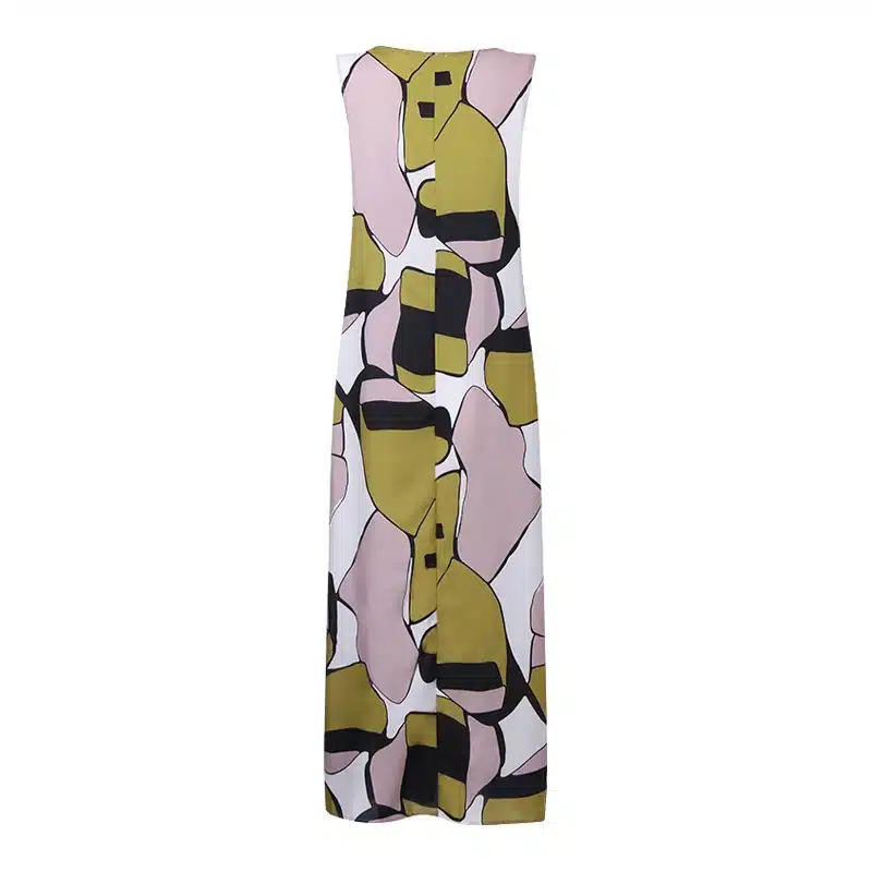 VONDA Bohemian Women Maix Long Dress 2019 Summer Vintage Printed Sexy V Neck Sleeveless Dress Casual Split Ankle-length Vestidos 16