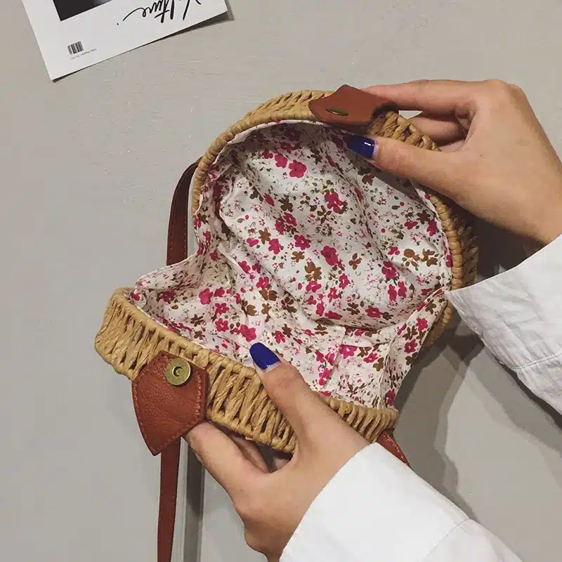 Women Summer Rattan Bag 2019 Round Straw Bags Handmade Woven Beach Cross Body Bag Circle Bohemia Handbag Bali Box Dropshipping 25