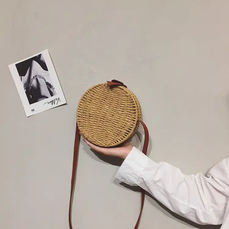 Women Summer Rattan Bag 2019 Round Straw Bags Handmade Woven Beach Cross Body Bag Circle Bohemia Handbag Bali Box Dropshipping 27