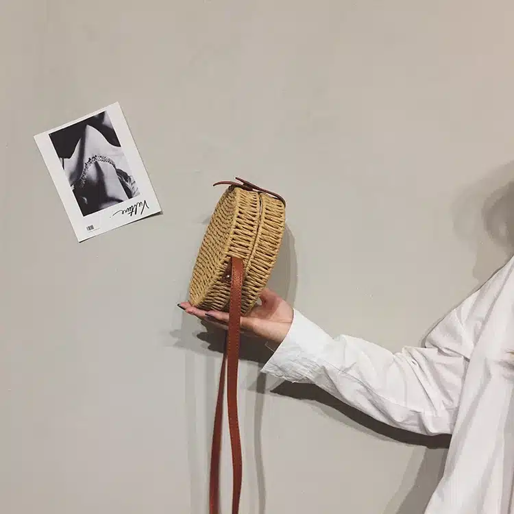 Women Summer Rattan Bag 2019 Round Straw Bags Handmade Woven Beach Cross Body Bag Circle Bohemia Handbag Bali Box Dropshipping 28