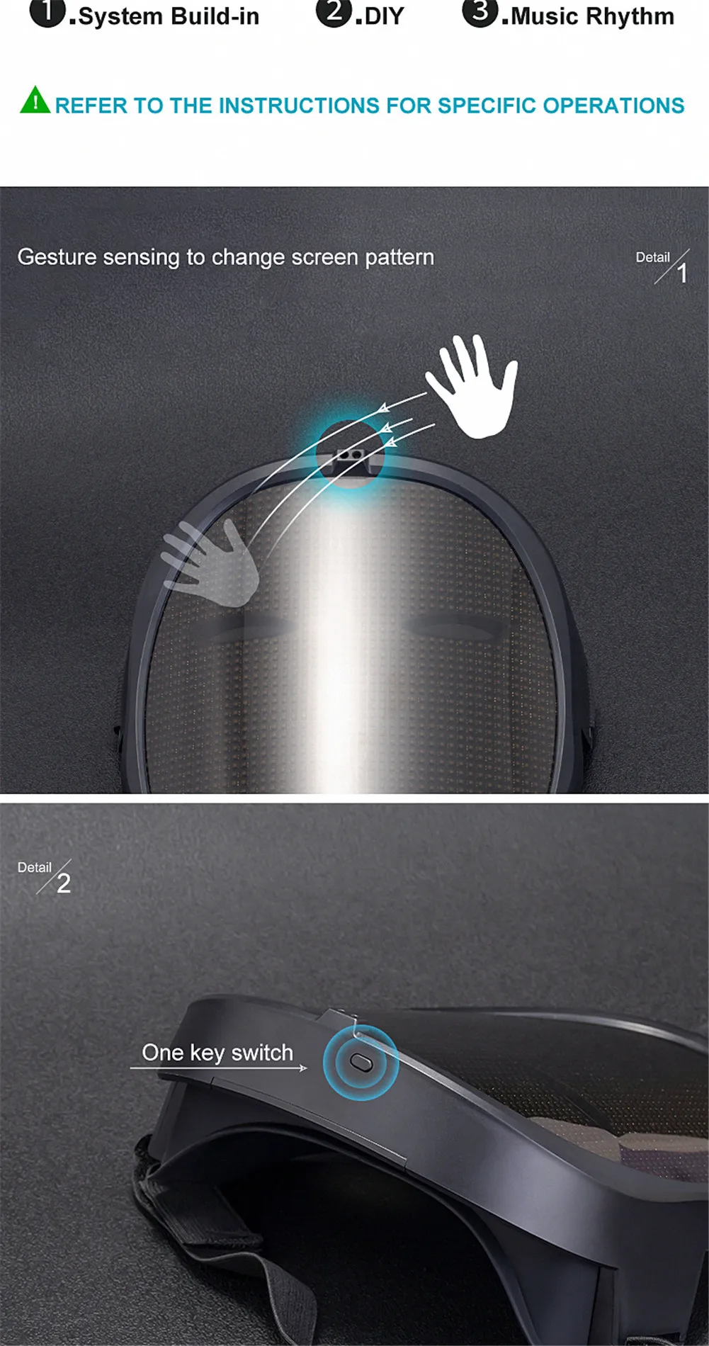 RGB valgustusega LED-mask | kujundav pilt e-kaubamaja pildikogust