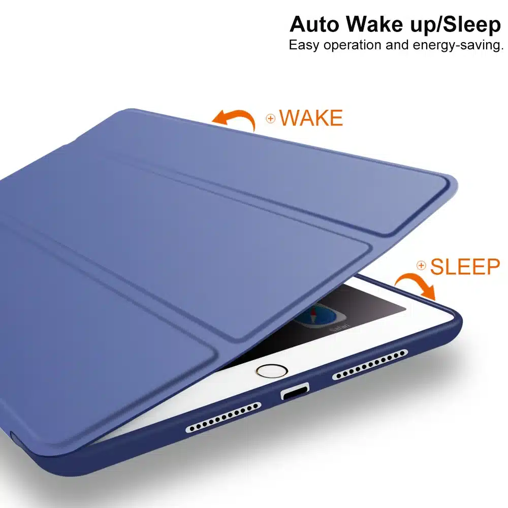 For New iPad 2017 iPad 9.7 Inch Case,Ultra Slim Lightweight Smart Case Trifold Cover Stand with Flexible Soft TPU Back Cover 4