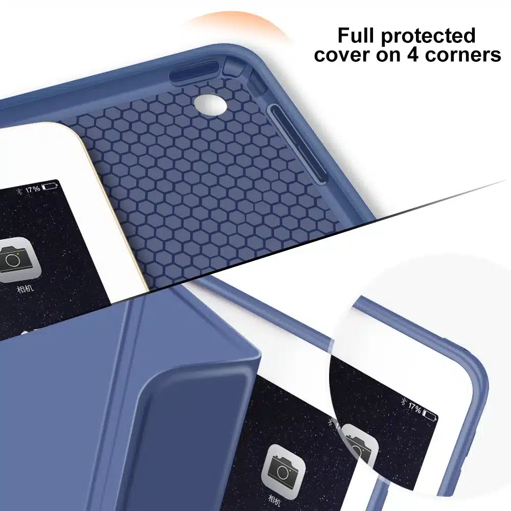 For New iPad 2017 iPad 9.7 Inch Case,Ultra Slim Lightweight Smart Case Trifold Cover Stand with Flexible Soft TPU Back Cover 7