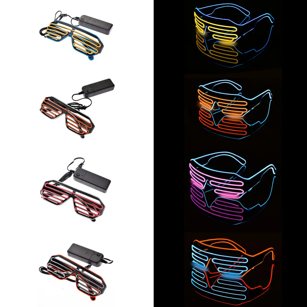 Double-colored Flashing Eyeglass Party Wire LED Light Glasses Halloween Fluorescent Luminous Glowing Glasses Party Decorations 14
