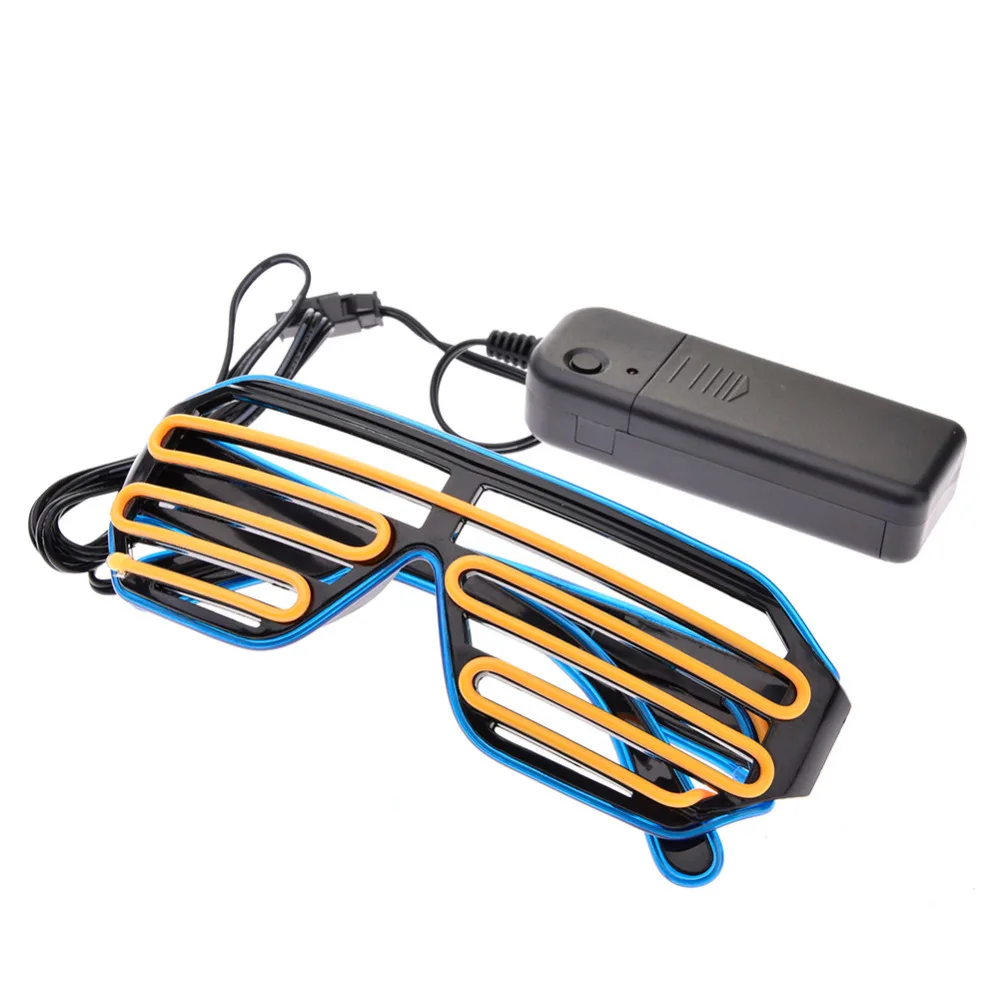 Double-colored Flashing Eyeglass Party Wire LED Light Glasses Halloween Fluorescent Luminous Glowing Glasses Party Decorations 17