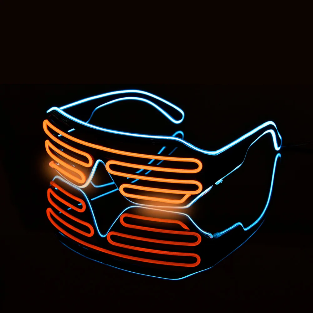 Double-colored Flashing Eyeglass Party Wire LED Light Glasses Halloween Fluorescent Luminous Glowing Glasses Party Decorations 18