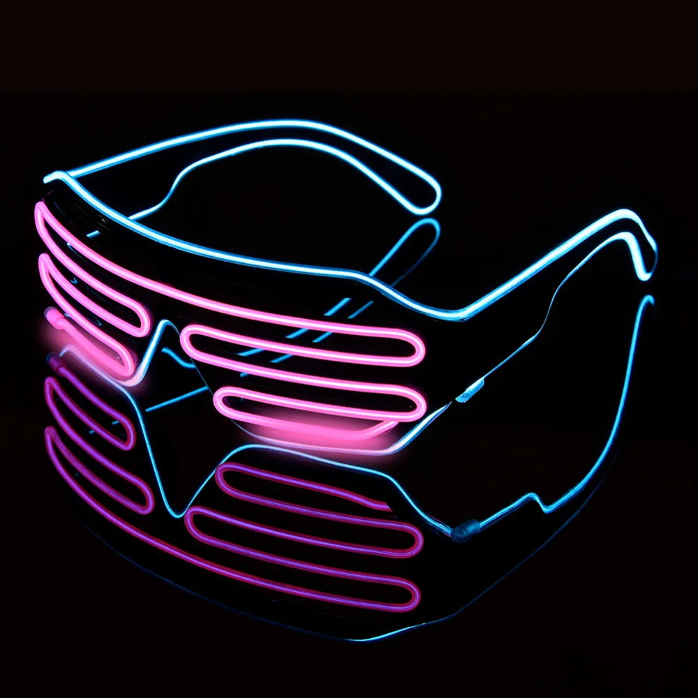 Double-colored Flashing Eyeglass Party Wire LED Light Glasses Halloween Fluorescent Luminous Glowing Glasses Party Decorations 20