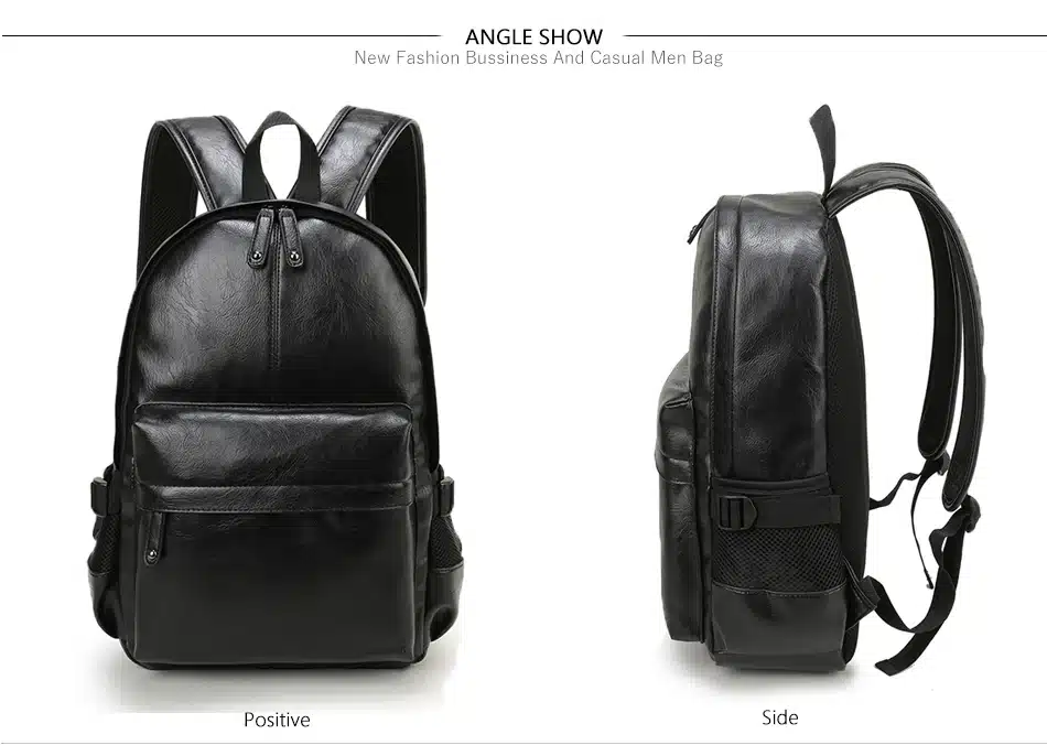 VORMOR Brand Preppy Style Leather School Backpack Bag For College Simple Design Men Casual Daypacks mochila male New 11