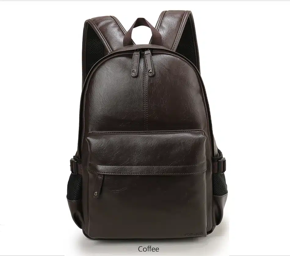 VORMOR Brand Preppy Style Leather School Backpack Bag For College Simple Design Men Casual Daypacks mochila male New 18