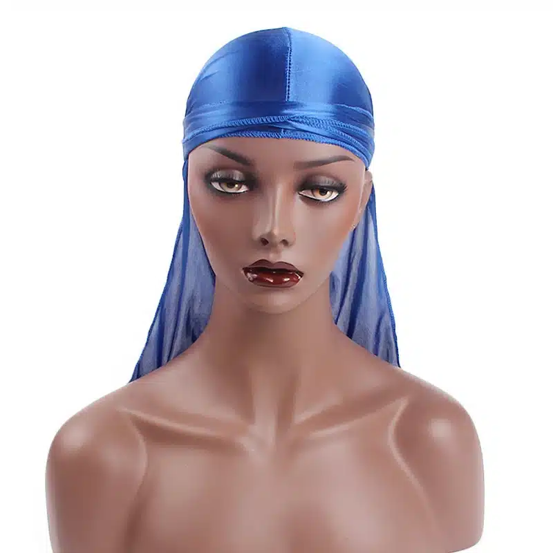 New Unisex Long Silk Soft Satin Breathable Bandana Turban Hat Wigs Doo Durag Biker Headwear Pirate Hat Men Hair Accessories 57