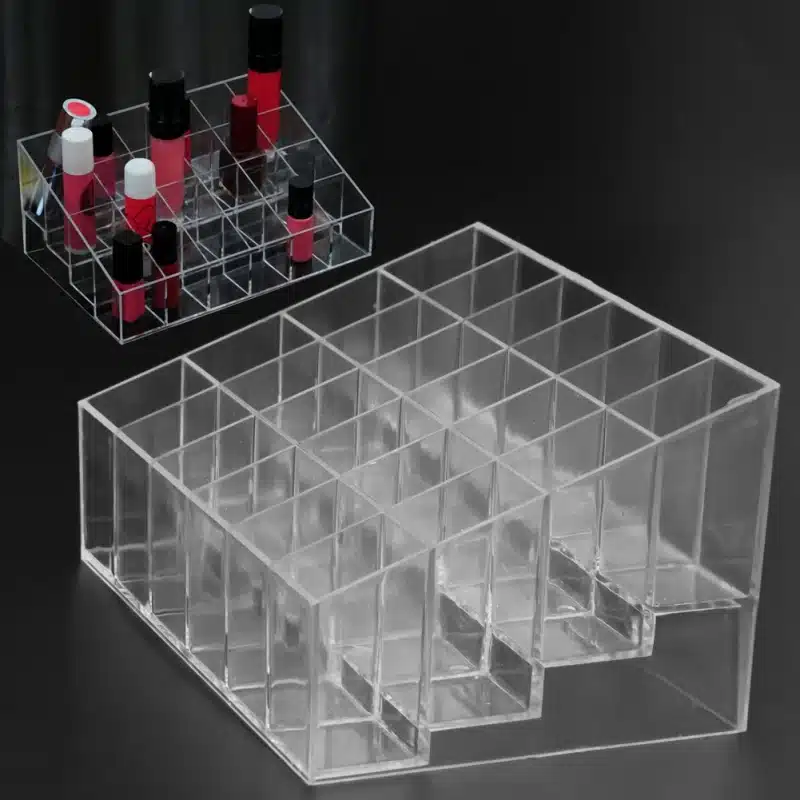 24 Grid Acrylic Makeup Organizer Storage Box Cosmetic Box Lipstick Jewelry Box Case Holder Display Stand make up organizer 10