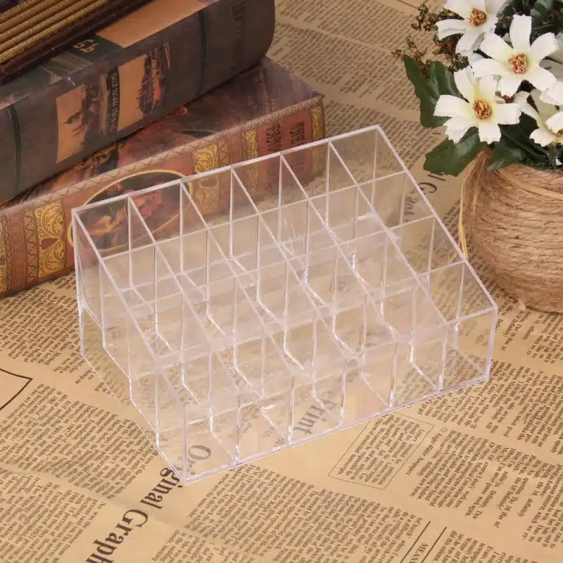 24 Grid Acrylic Makeup Organizer Storage Box Cosmetic Box Lipstick Jewelry Box Case Holder Display Stand make up organizer 13