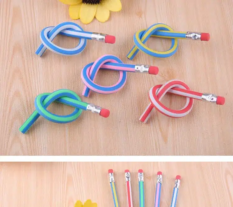 5 pcs/lot Colorful Magic Bendy Flexible Soft Pencil With Eraser Stationery Student Colored Pencils School Office Supplies 11