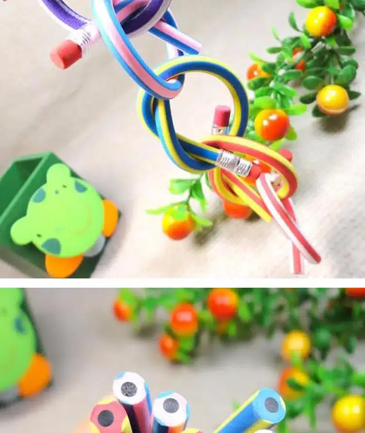 5 pcs/lot Colorful Magic Bendy Flexible Soft Pencil With Eraser Stationery Student Colored Pencils School Office Supplies 13