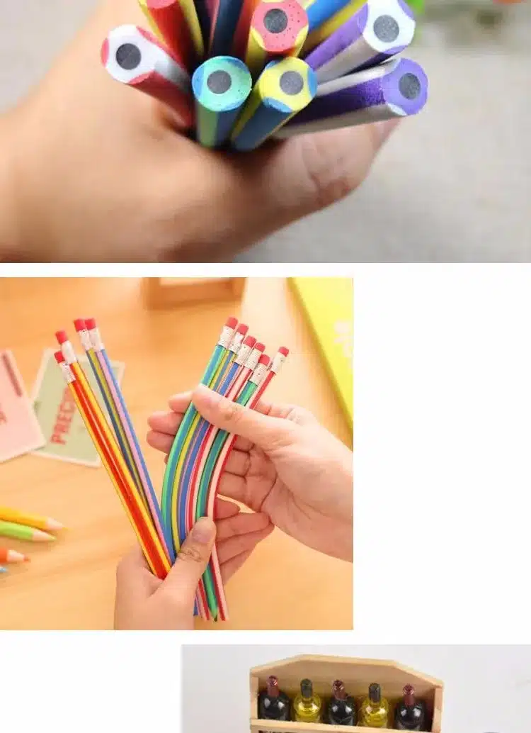 5 pcs/lot Colorful Magic Bendy Flexible Soft Pencil With Eraser Stationery Student Colored Pencils School Office Supplies 14