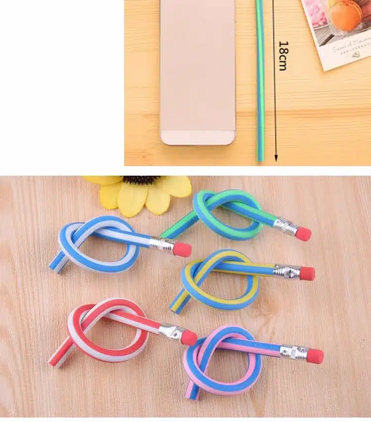 5 pcs/lot Colorful Magic Bendy Flexible Soft Pencil With Eraser Stationery Student Colored Pencils School Office Supplies 16