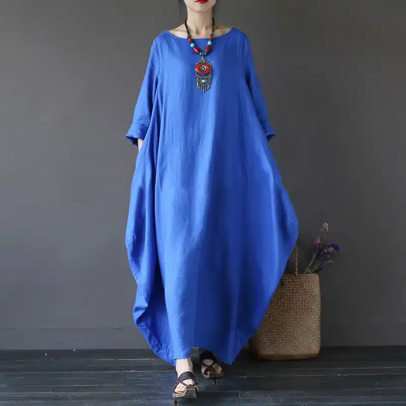 2019 Summer autumn Plus Size Dresses Women 4xl 5xl Loose long vintage Dress Boho Shirt Dress Maxi Robe fashion Female Q293 14