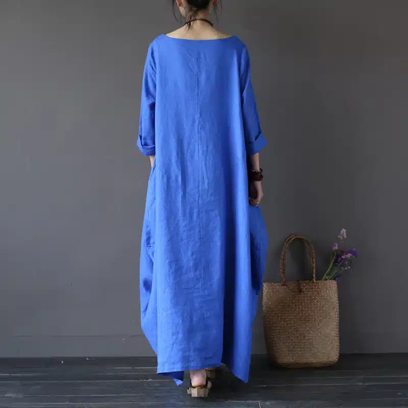2019 Summer autumn Plus Size Dresses Women 4xl 5xl Loose long vintage Dress Boho Shirt Dress Maxi Robe fashion Female Q293 15