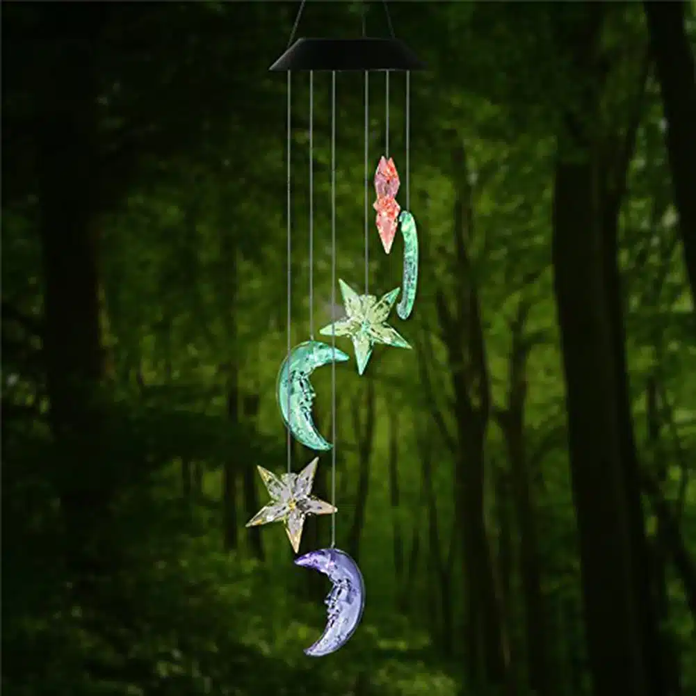 Color Changing LED Solar Wind Chime Light Home Garden Light Outdoor Waterproof For Garden Decoration Butterfly Modern Art Decor 10