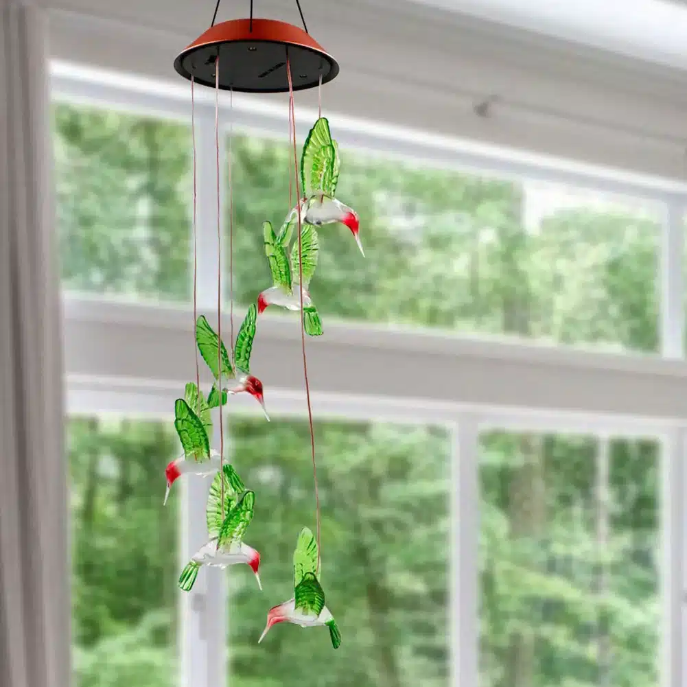 Color Changing LED Solar Wind Chime Light Home Garden Light Outdoor Waterproof For Garden Decoration Butterfly Modern Art Decor 19