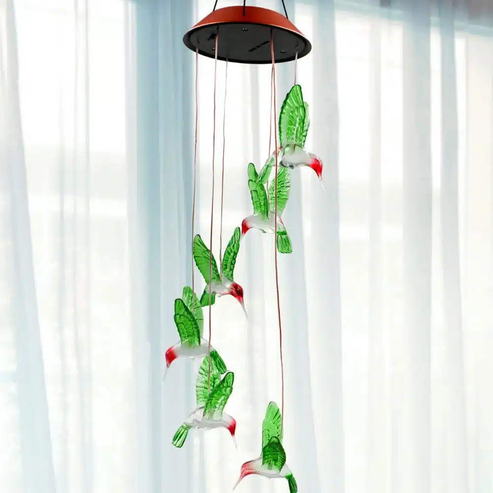 Color Changing LED Solar Wind Chime Light Home Garden Light Outdoor Waterproof For Garden Decoration Butterfly Modern Art Decor 20