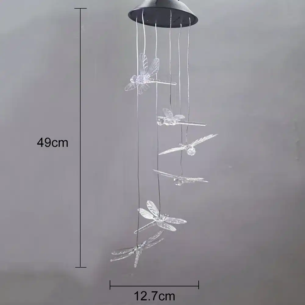 Color Changing LED Solar Wind Chime Light Home Garden Light Outdoor Waterproof For Garden Decoration Butterfly Modern Art Decor 42