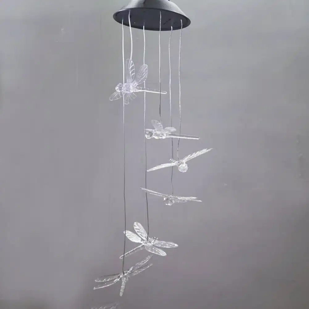 Color Changing LED Solar Wind Chime Light Home Garden Light Outdoor Waterproof For Garden Decoration Butterfly Modern Art Decor 50