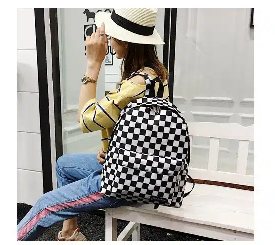 2019 Unisex Plaid Nylon Female Travel Daypack Laptop Backpack Book Schoolbags Feminina School Casual Rucksack Women Bag Rugzak 21
