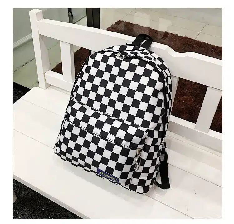 2019 Unisex Plaid Nylon Female Travel Daypack Laptop Backpack Book Schoolbags Feminina School Casual Rucksack Women Bag Rugzak 25