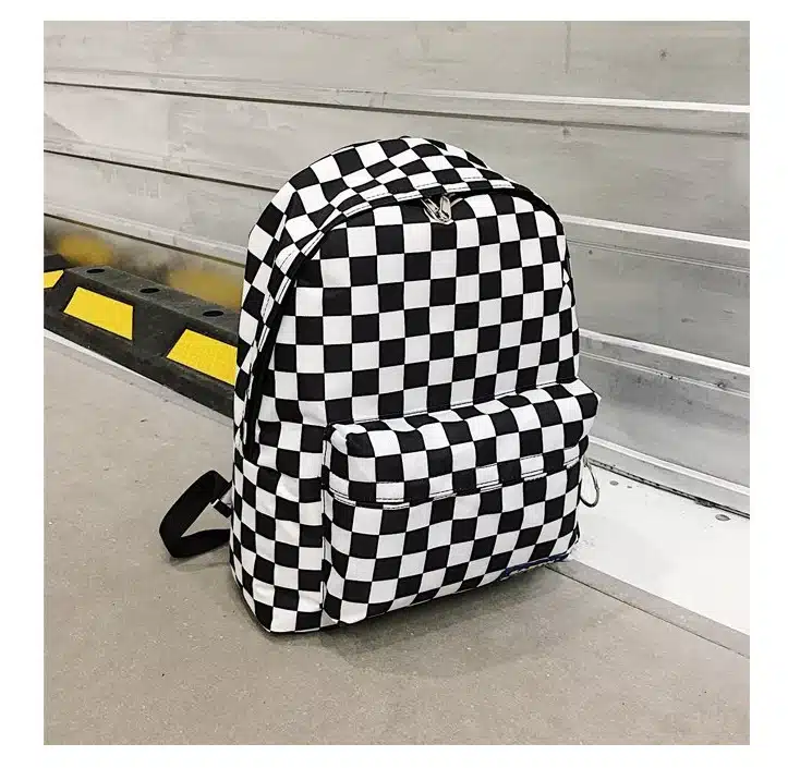 2019 Unisex Plaid Nylon Female Travel Daypack Laptop Backpack Book Schoolbags Feminina School Casual Rucksack Women Bag Rugzak 27
