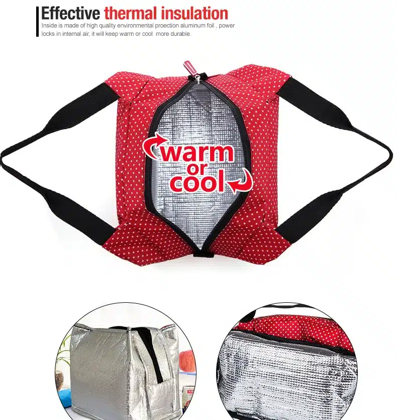 Aosbos Fashion Portable Insulated Canvas lunch Bag Thermal Food Picnic Lunch Bags for Women kids Men Cooler Lunch Box Bag Tote 8