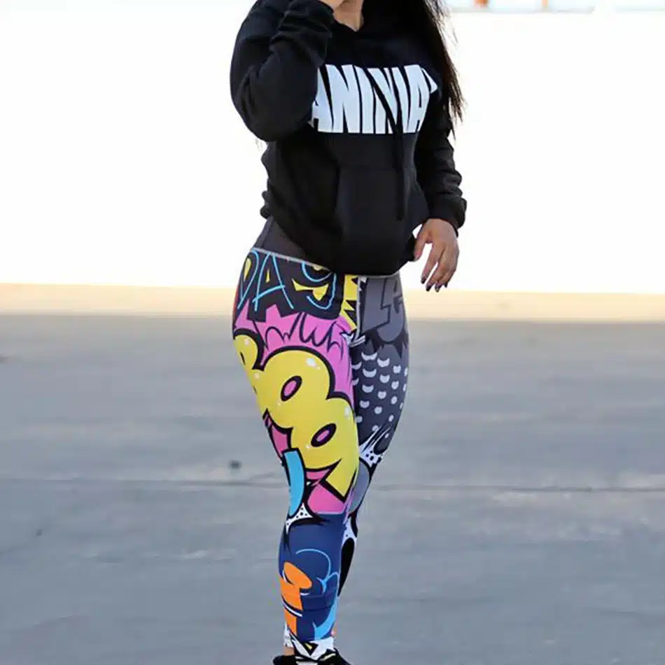 Women Yuga Pants Cartoon Printed High Waist Leggings Fitness Pants Summer Sporting Workout Trousers Hip Slim Push Up Sportswear 21