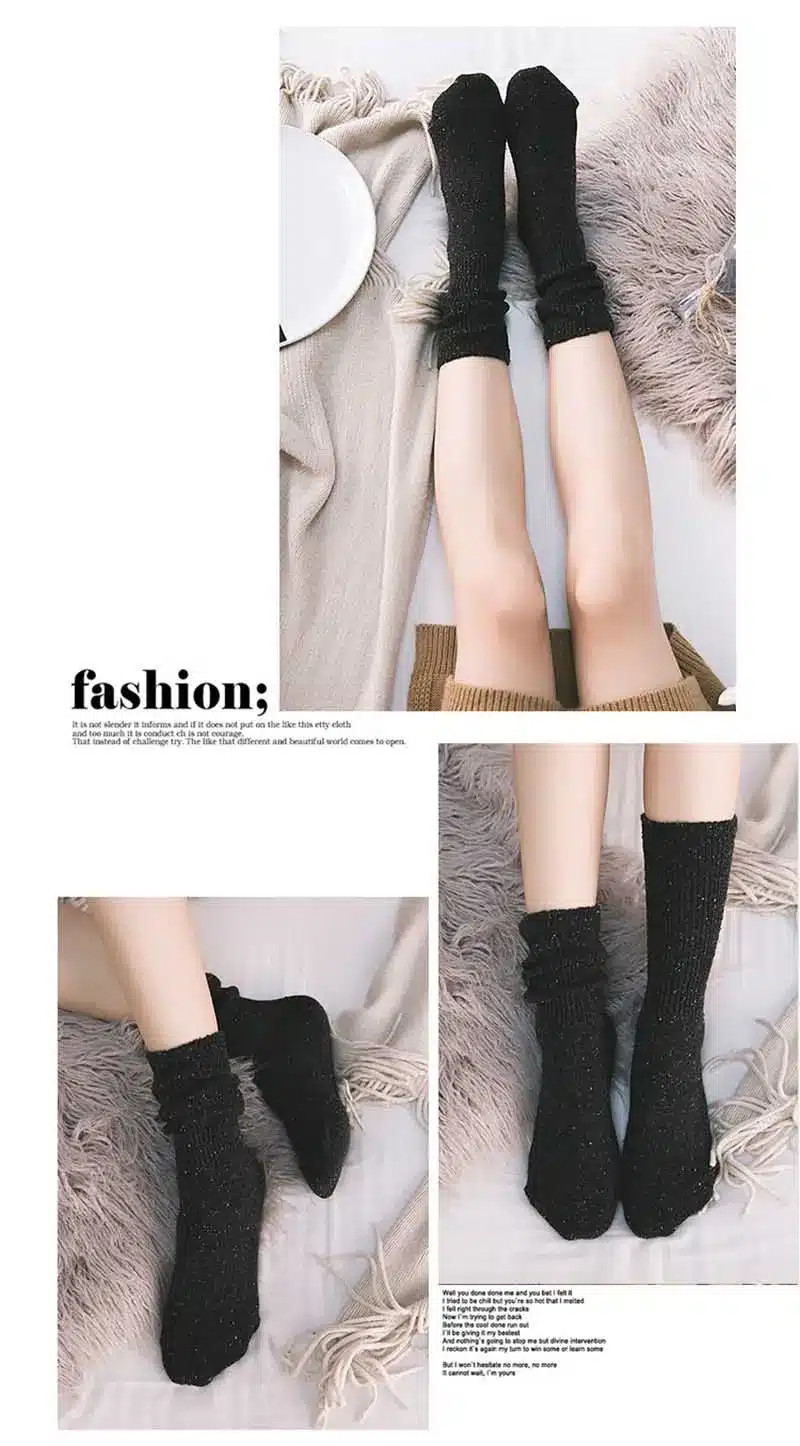 [COSPLACOOL]New fall/winter warm Some yarn design creative socks women high quality Heap heap solid color socks for women Meias 21