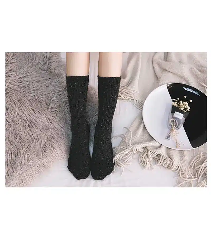 [COSPLACOOL]New fall/winter warm Some yarn design creative socks women high quality Heap heap solid color socks for women Meias 23