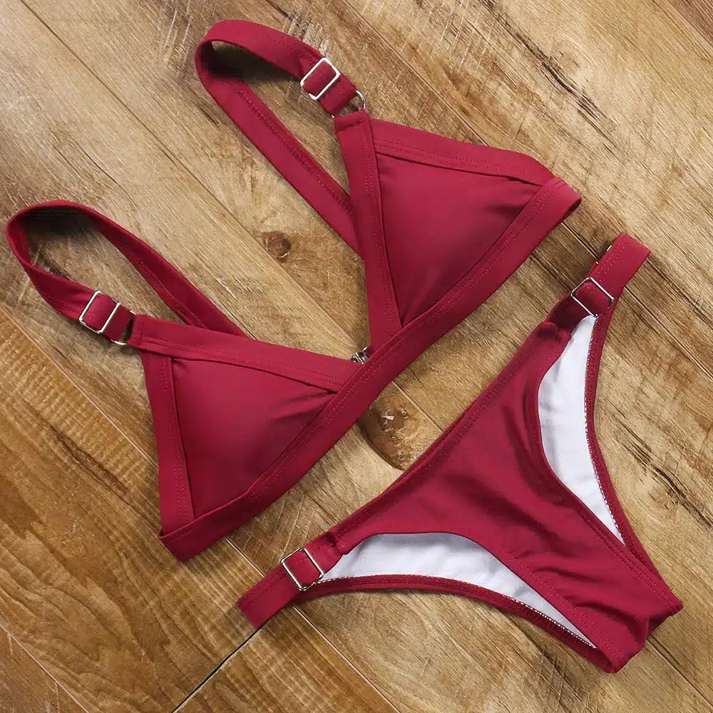 bikini push up brazilian bikini set 2019 trend adjust swimsuit women solid halter top bathing suit summer female micro swimwear 28