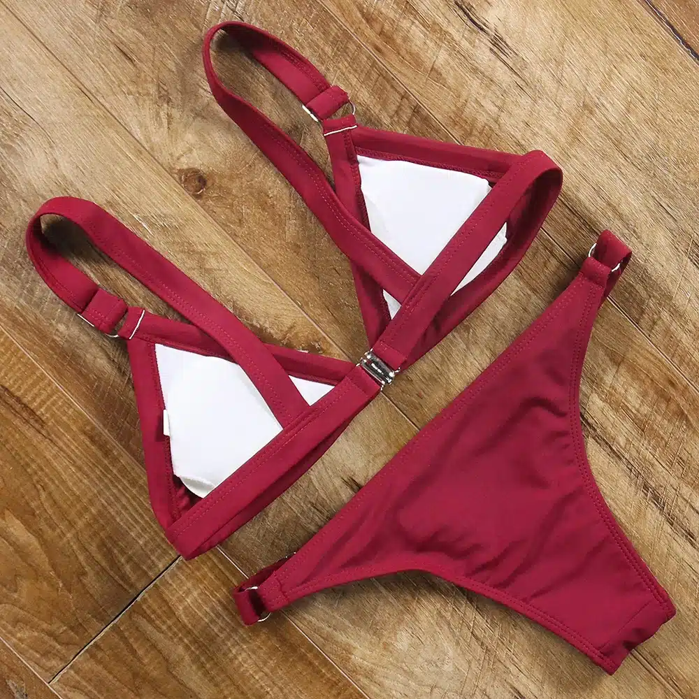 bikini push up brazilian bikini set 2019 trend adjust swimsuit women solid halter top bathing suit summer female micro swimwear 29