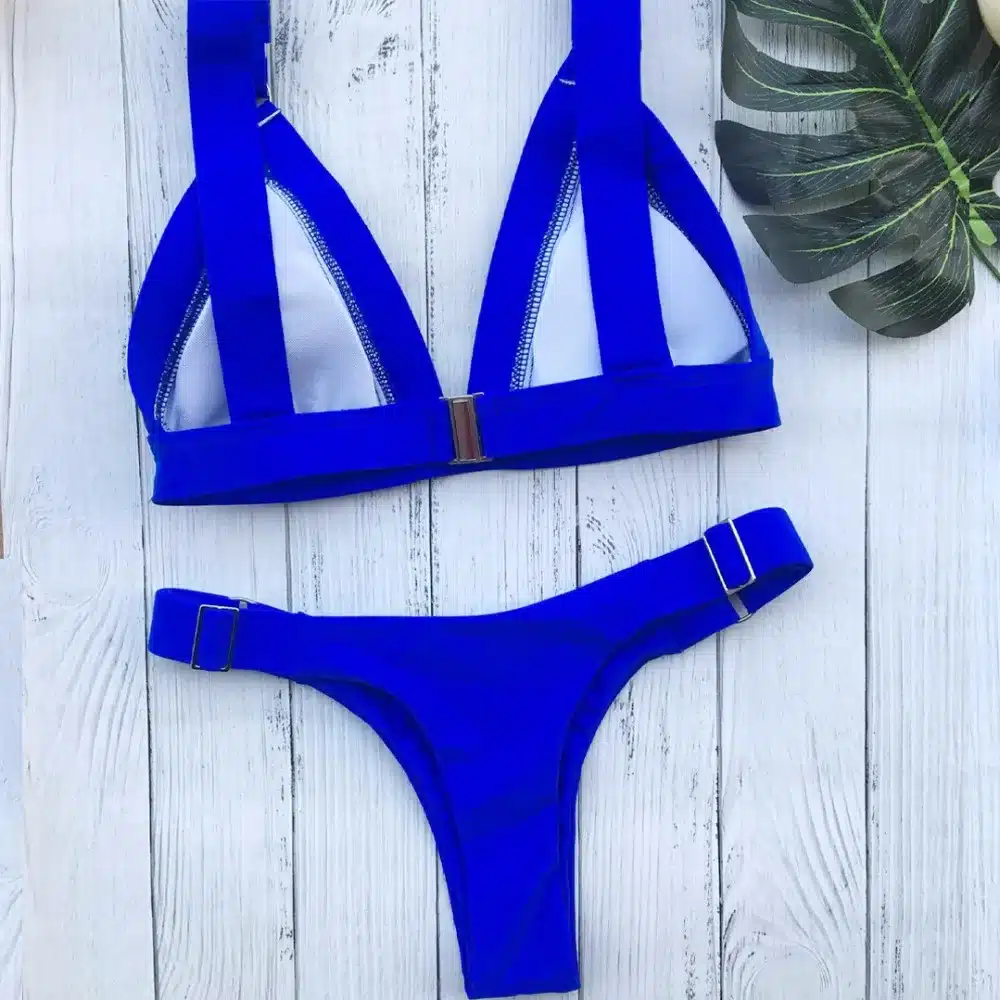 bikini push up brazilian bikini set 2019 trend adjust swimsuit women solid halter top bathing suit summer female micro swimwear 33
