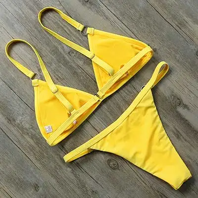 bikini push up brazilian bikini set 2019 trend adjust swimsuit women solid halter top bathing suit summer female micro swimwear 35