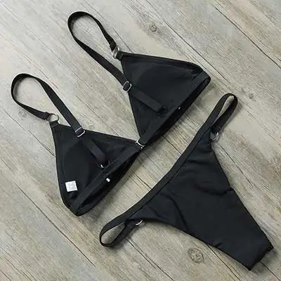 bikini push up brazilian bikini set 2019 trend adjust swimsuit women solid halter top bathing suit summer female micro swimwear 37