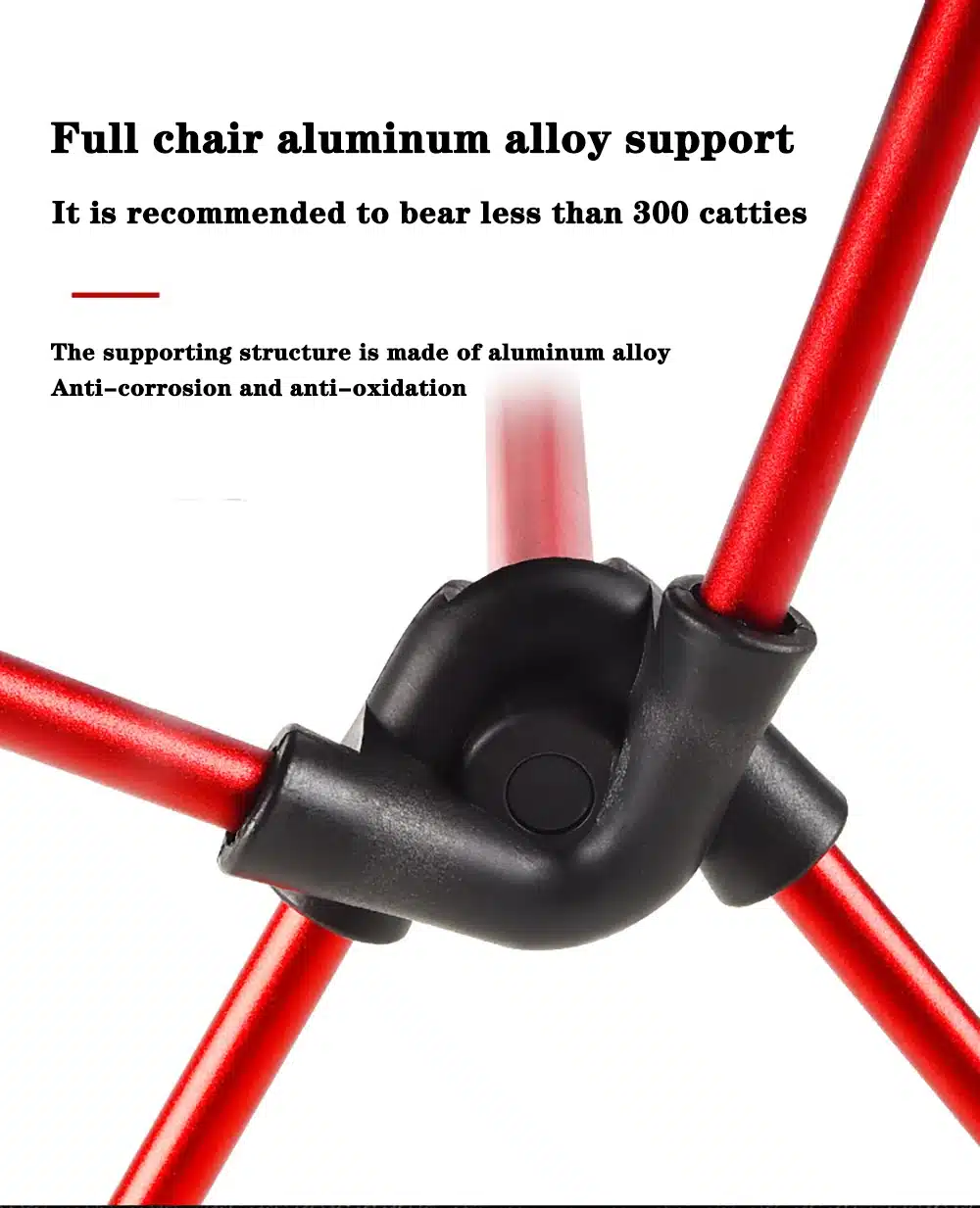 punased alumiiniumtorud musta plastühendusega